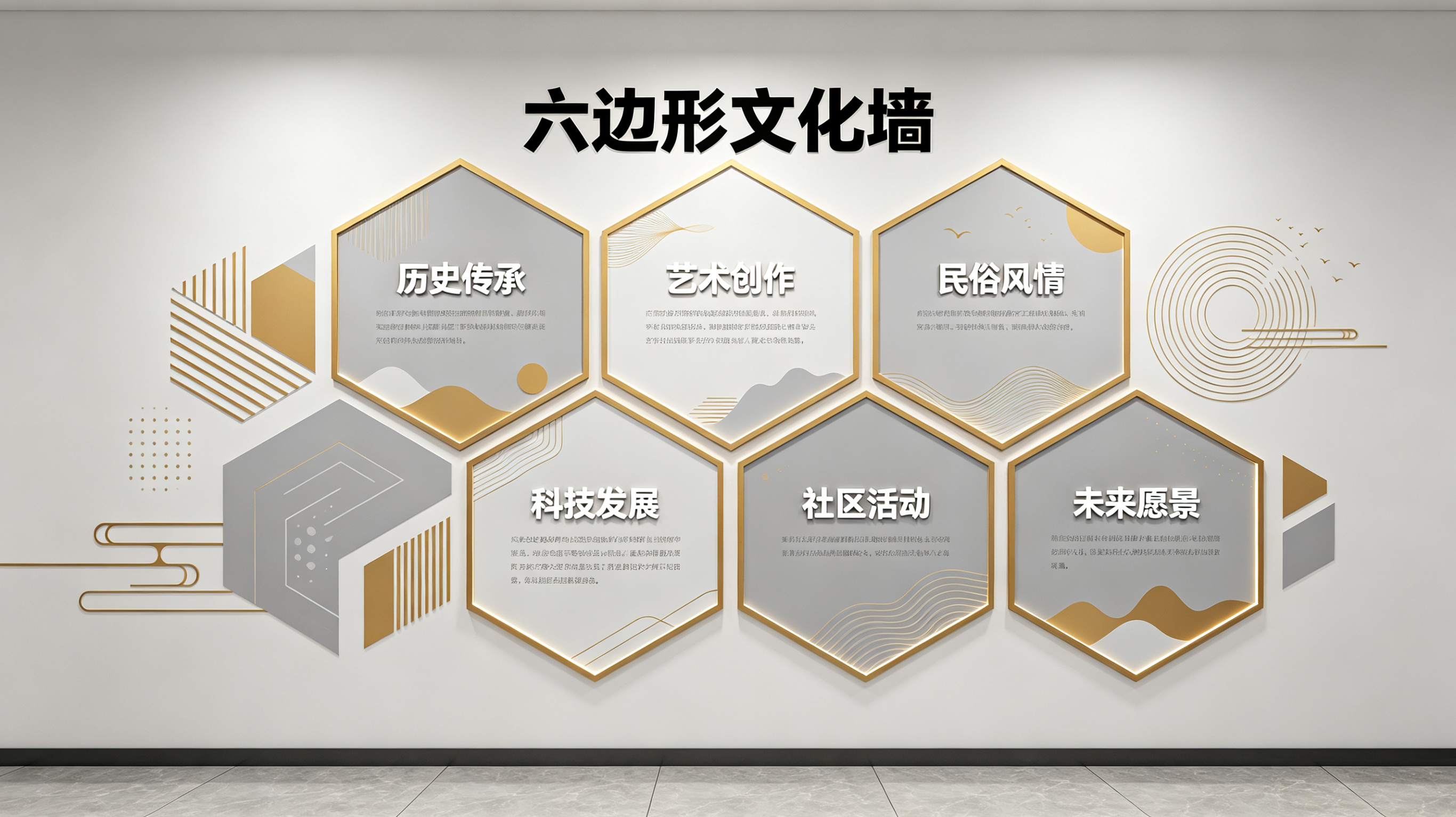 仁怀市企业文化墙 | 六边形信息美学